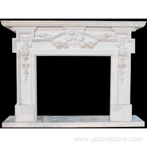 Western Style Italian Style White Marble Fireplace